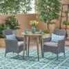 Bruna 3pc Wood & Wicker Bistro Set - Gray/Gray - Christopher Knight Home -Outdoor Furniture Store GUEST 00568054 d0da 495b 8f5a e615fae74d85