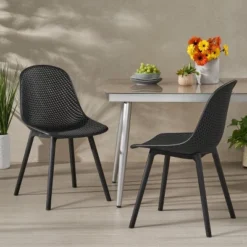 Posey 2pk Resin Modern Dining Chairs - Black - Christopher Knight Home 9 Posey 2pk Resin Modern Dining Chairs - Black - Christopher Knight Home -Outdoor Furniture Store GUEST 00ca0b0e 37f3 40e3 9baf ced726346ce5
