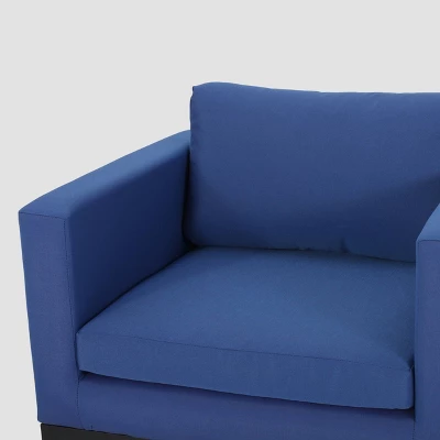 Walden 2PK Aluminum Upholstered Club Chair Navy Blue - Christopher Knight Home 4 Walden 2PK Aluminum Upholstered Club Chair Navy Blue - Christopher Knight Home - Image 2