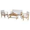 Luciano 4pc Acacia Wood Patio Chat Set With Cushions - Brown Patina - Christopher Knight Home -Outdoor Furniture Store GUEST 01706ea3 fdb1 4a8e a696 29ac324a1332