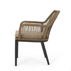 2pk Russel Outdoor Wicker Dining Chairs With Cushions Light Brown/Beige - Christopher Knight Home -Outdoor Furniture Store GUEST 02c7fd1a 8354 49a6 a188 13b0ba1d1851