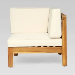 Oana 10pc Acacia Wood U-Shaped Sectional Sofa With Fire Pit Set - Teak/Beige - Christopher Knight Home -Outdoor Furniture Store GUEST 03c177d5 33e1 4916 9c08 79bb3785e7e5