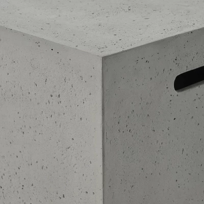 Aidan Outdoor Light Weight Concrete Square Tank Holder Side Table Light Gray - Christopher Knight Home 7 Aidan Outdoor Light Weight Concrete Square Tank Holder Side Table Light Gray - Christopher Knight Home - Image 5