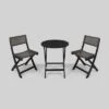 Hillside 3pc Wood And Wicker Foldable Bistro Set Dark Gray/Brown - Christopher Knight Home -Outdoor Furniture Store GUEST 056a4dcb 128b 41f2 976b ed5b88f0f550