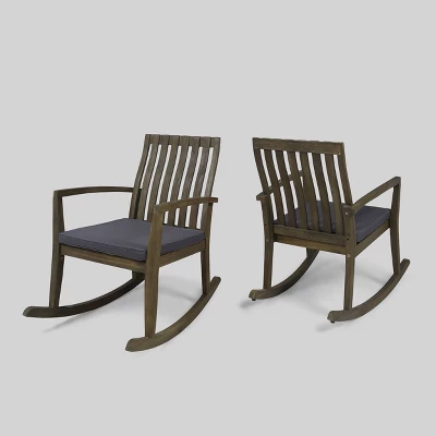 2pk Colmena Acacia Wood Patio Rustic Rocking Chair - Christopher Knight Home 9 2pk Colmena Acacia Wood Patio Rustic Rocking Chair - Christopher Knight Home - Image 7