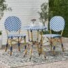 Picardy 3pc Outdoor Aluminum French Bistro Set - Navy/White/Bamboo - Christopher Knight Home -Outdoor Furniture Store GUEST 0c47d398 4f82 4a47 9cc9 73f3dd65198e