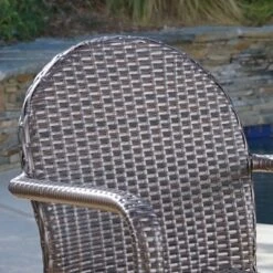 Aurora 2pk Wicker Armed Stacking Chairs - Brown - Christopher Knight Home -Outdoor Furniture Store GUEST 0d3bba75 7e63 48f2 b409 795a7f2f3396