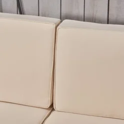 Oana 10pc Acacia Wood U-Shaped Sectional Sofa With Fire Pit Set - Teak/Beige - Christopher Knight Home -Outdoor Furniture Store GUEST 0ff32105 38e0 4aa4 9676 eb6554d87162