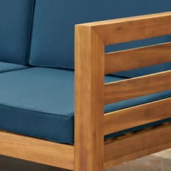 Cambridge 5pc Acacia Wood Sofa Set Teak/Dark Teal- Christopher Knight Home -Outdoor Furniture Store GUEST 122b728c 4e0c 4bc1 ba4e 749b4bd2b0d0