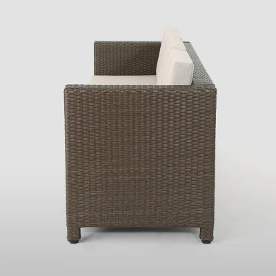 Puerta Wicker Patio Sofa - Christopher Knight Home 5 Puerta Wicker Patio Sofa - Christopher Knight Home - Image 3