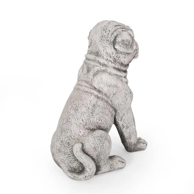 Concrete Adena Outdoor Dog Garden Statue - Antique White - Christopher Knight Home 4 Concrete Adena Outdoor Dog Garden Statue - Antique White - Christopher Knight Home - Image 2