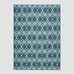 Myrtle Geometric Outdoor Rug Navy/Green - Christopher Knight Home -Outdoor Furniture Store GUEST 14f1f36b 8909 43d2 b3a0 b03f2c885f54