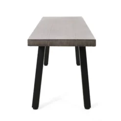 Pointe Outdoor Modern Industrial Aluminum Dining Bench - Gray/Matte Black - Christopher Knight Home -Outdoor Furniture Store GUEST 16a53f13 66dc 405c bea8 7e97bc1e4fc8 1