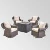 Julian 5pc Faux Wicker Swivel Club Chair & Square Fire Pit Set - Dark Brown/Dark Gray - Christopher Knight Home -Outdoor Furniture Store GUEST 16b8ab8f f9f2 4006 a34c 15d158ee2740
