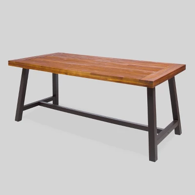 Carlisle Rectangular Acacia Wood Dining Table - Christopher Knight Home 6 Carlisle Rectangular Acacia Wood Dining Table - Christopher Knight Home - Image 4
