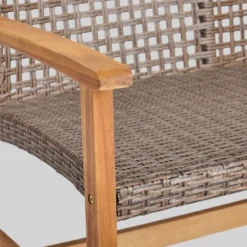 Hampton Wicker Loveseat - Natural/Gray - Christopher Knight Home -Outdoor Furniture Store GUEST 1c882ece 4c48 40ba 892f a13f61f0514e