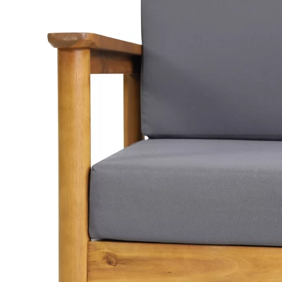 Magnolia Patio Acacia Wood Loveseat - Teak/Dark Gray - Christopher Knight Home 4 Magnolia Patio Acacia Wood Loveseat - Teak/Dark Gray - Christopher Knight Home - Image 2