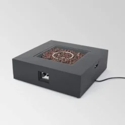 Oana 7pc Acacia V-Shaped Sectional Sofa With Fire Pit Set - Gray/Dark Gray - Christopher Knight Home -Outdoor Furniture Store GUEST 1eb4a5ab 0dc5 417d 9c9b 46c3eb952b2e