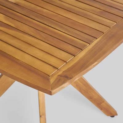 5pc Didicas Wood Wicker Patio Dining Set Teak - Christopher Knight Home 6 5pc Didicas Wood Wicker Patio Dining Set Teak - Christopher Knight Home - Image 4