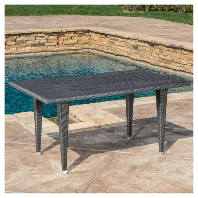 Dominica Rectangle Wicker Table - Gray - Christopher Knight Home 3 Dominica Rectangle Wicker Table - Gray - Christopher Knight Home
