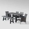 Sina 6pc Wicker And Light Weight Concrete Dining Set - Gray/Silver - Christopher Knight Home -Outdoor Furniture Store GUEST 2334a4a1 9079 4c18 9109 a1c4ca3d2fd9