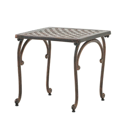Mckinley Set Of 2 Cast Aluminum Patio End Tables - Copper - Christopher Knight Home 3 Mckinley Set Of 2 Cast Aluminum Patio End Tables - Copper - Christopher Knight Home