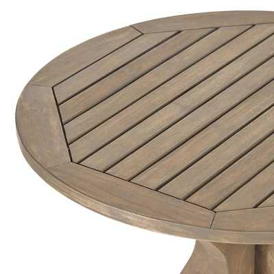 Bryant 3pc Acacia Wood & Wicker Bistro Set - Gray/Gray - Christopher Knight Home 4 Bryant 3pc Acacia Wood & Wicker Bistro Set - Gray/Gray - Christopher Knight Home - Image 2