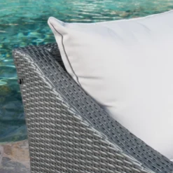 Antibes 6pc Wicker V-Shaped Sectional Sofa Set Gray/Silver - Christopher Knight Home -Outdoor Furniture Store GUEST 2a4cb70d b2cd 4b54 ab6f 72aba8bad715