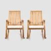 Cayo 2pk Acacia Wood Rocking Chair - Natural/Cream - Christopher Knight Home -Outdoor Furniture Store GUEST 2d60b16d fb4e 4db3 a887 12f31e98dc0b