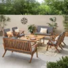 Panama 8pc Acacia Wood Chat Set With Coffee Table - Teak/Dark Gray - Christopher Knight Home -Outdoor Furniture Store GUEST 311ad732 6ea3 4780 b316 b74a76e7dc4b