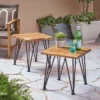 Zion Set Of 2 Industrial Side Table - Teak/Rustic Metal - Christopher Knight Home -Outdoor Furniture Store GUEST 31efe40e 609c 49e3 bc7d cb1935b54942