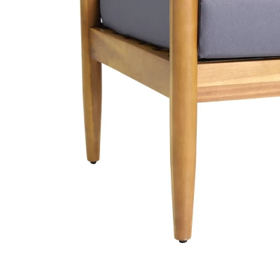 Magnolia Patio Acacia Wood 3 Seater Sofa - Teak/Dark Gray - Christopher Knight Home 4 Magnolia Patio Acacia Wood 3 Seater Sofa - Teak/Dark Gray - Christopher Knight Home - Image 2