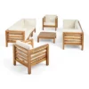 Oana 9pc Acacia Wood Sofa & Club Chair Set Teak/Beige - Christopher Knight Home -Outdoor Furniture Store GUEST 33d4455c 348c 4cf9 9d55 7298ba653f68