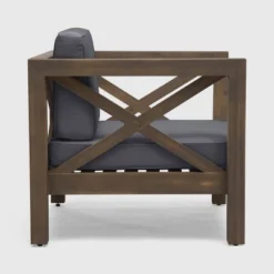 Brava 2pk Acacia Wood Club Chairs - Gray/Dark Gray - Christopher Knight Home -Outdoor Furniture Store GUEST 3524ac30 485e 4663 9854 89d171639ddf