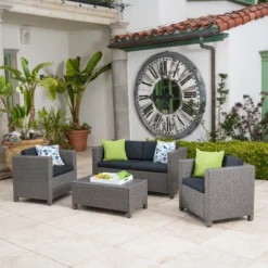 Puerta 4pc Wicker Chat Set & Cover - Christopher Knight Home -Outdoor Furniture Store GUEST 35f0baf5 3652 479b 8f35 f47616dbdbfb