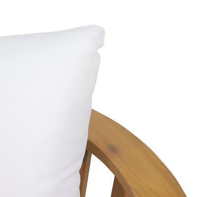 Solano Outdoor Wooden Loveseat With Cushions - White/Teak - Christopher Knight Home 10 Solano Outdoor Wooden Loveseat With Cushions - White/Teak - Christopher Knight Home - Image 8