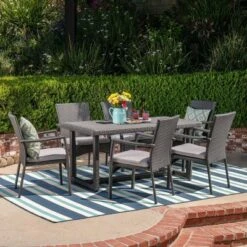 Outdoor Furniture Store 15 Westley 7pc Wicker Patio Dining Set - Gray - Christopher Knight Home