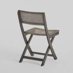 Hillside 3pc Wood And Wicker Foldable Bistro Set Dark Gray/Brown - Christopher Knight Home -Outdoor Furniture Store GUEST 38a50241 bf45 4729 8ec6 2f2701a37e49