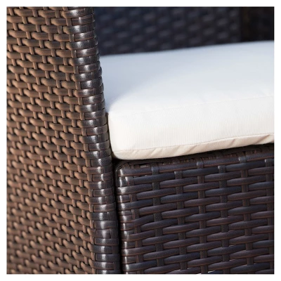 Malaga 3pc All-Weather Wicker Patio Bistro Set - Brown - Christopher Knight Home 4 Malaga 3pc All-Weather Wicker Patio Bistro Set - Brown - Christopher Knight Home - Image 2