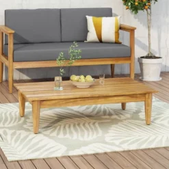 Magnolia Patio Acacia Wood Coffee Table - Teak - Christopher Knight Home