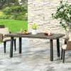 Pointe Outdoor Modern Industrial Aluminum Rectangle Dining Table - Gray/Matte Black - Christopher Knight Home -Outdoor Furniture Store GUEST 3d2a958e f11a 4e4f 9984 002abbccdbbb