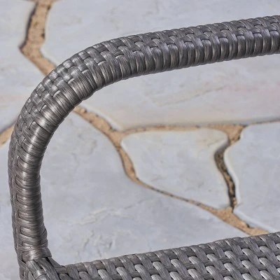 Sanders 3pc Acacia Wood & Wicker Bistro Set - Gray - Christopher Knight Home 8 Sanders 3pc Acacia Wood & Wicker Bistro Set - Gray - Christopher Knight Home - Image 6