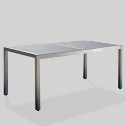 Cape Coral Rectangle Aluminum & Tempered Glass Dining Table - Silver/Gray - Christopher Knight Home -Outdoor Furniture Store GUEST 3f67e81b 548d 42d6 915a 25a5995f568f