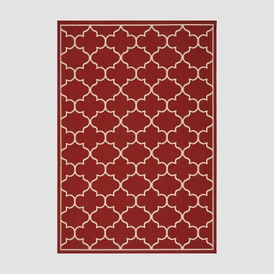 Thornhill Geometric Outdoor Rug Red/Ivory - Christopher Knight Home 7 Thornhill Geometric Outdoor Rug Red/Ivory - Christopher Knight Home - Image 5