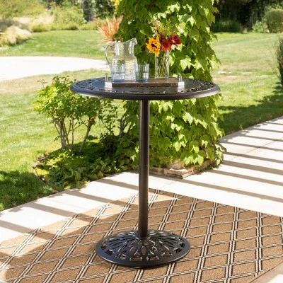 Hannah Round Cast Aluminum Bar Table - Shiny Copper - Christopher Knight Home 3 Hannah Round Cast Aluminum Bar Table - Shiny Copper - Christopher Knight Home