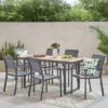 Colfax 7pc Outdoor Aluminum Dining Set - Natural/Gray/Dark Gray - Christopher Knight Home -Outdoor Furniture Store GUEST 42dad106 63f1 4cb7 a36e afdce52fadd1