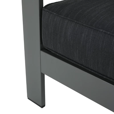 Cape Coral Set Of 4 Aluminum Club Chair - Gray/Dark Gray - Christopher Knight Home 5 Cape Coral Set Of 4 Aluminum Club Chair - Gray/Dark Gray - Christopher Knight Home - Image 3