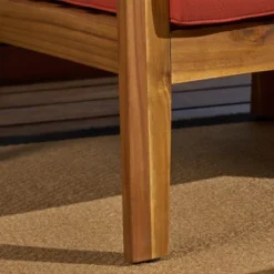 Grenada 5pc Acacia Sectional Sofa Set - Teak/Red - Christopher Knight Home -Outdoor Furniture Store GUEST 456763cb 673b 4ccf baca 64f07d0a027c