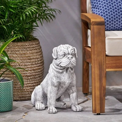 Concrete Adena Outdoor Dog Garden Statue - Antique White - Christopher Knight Home 3 Concrete Adena Outdoor Dog Garden Statue - Antique White - Christopher Knight Home