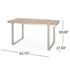 Cibola Outdoor Aluminum Rectangle Dining Table - Natural/Silver - Christopher Knight Home -Outdoor Furniture Store GUEST 4a9f5d61 67b9 4d03 91c6 78f4cabbb3da